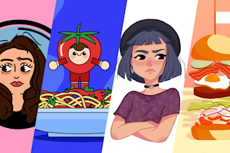 flat vector doodle flat ilustrations in my style