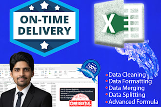 data cleaning, data formatting, data merging and reporting