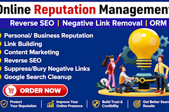 improve your online brand online reputation management, reverse SEO ORM service