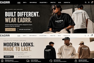design shopify clothing website, clothing shopify store, clothing brand website