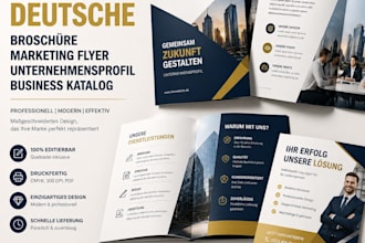 editable german brochure marketing flyer company profile busines catalog