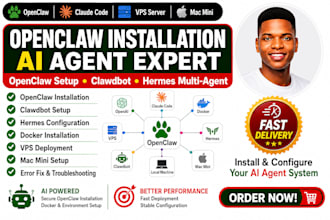 install, fix and setup openclaw, clawdbot, vps, mac mini, hermes multi agent