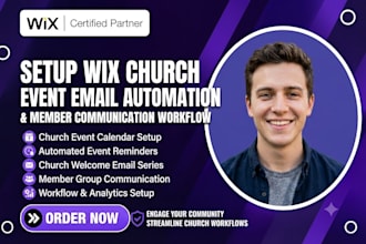 setup wix church event email automation and member communication workflow