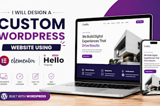 design a custom wordpress website using hello elementor theme