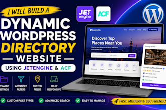 build a dynamic wordpress directory website using jetengine and acf