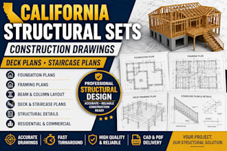 deliver california structural sets construction drawing deck and staircase plans