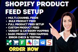setup shopify product  feed mulwi simprosys feedyio channable feedhub nabu spd