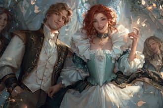 do custom romantasy character illustration, dnd commission