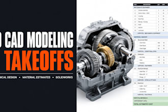 professional 3d cad modeling and material takeoff estimation