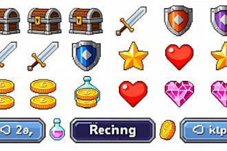 create pixel art game assets and icons for your game
