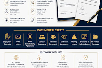 create employment contracts, offer letters and HR documents