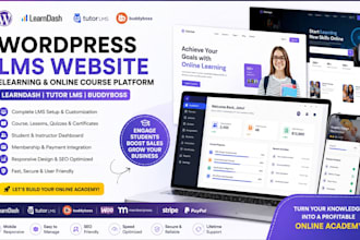 build wordpress lms website e learning tutor lms learndash buddyboss website