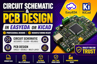 design circuit schematic and pcb design in easyeda or klcad