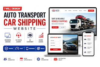 design auto transport car shipping website and ai voice agent ai chatbot website