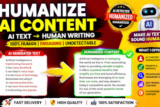 humanize ai content, rewrite, and professionally edit your text