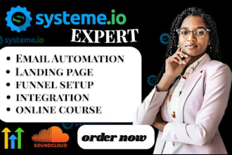 setup system io landing page sale funnel systeme io website automation