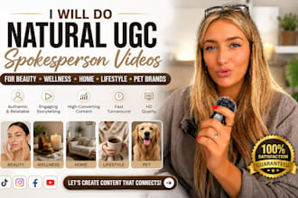 do natural ugc spokesperson videos for beauty wellness home lifestyle and pet