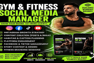 be your gym and fitness social media manager for instagram marketing and