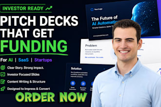 besign investor pitch deck for startups, product presentation and business fund