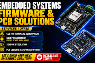 develop embedded firmware, esp32 stm32 mcu programming and custom pcb design