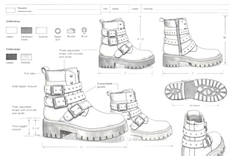 custom shoe,sneaker tech sheet sketches, sole techpack for factory manufacturer