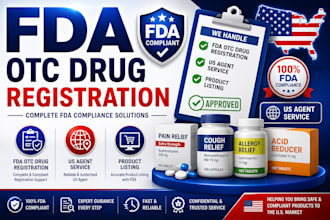 handle fda otc drug registration, US agent service and product listing