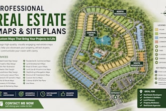 design real estate map, property map, site plan and master plan subdivision map