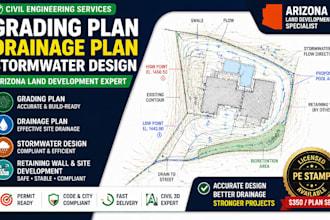 create grading plan, drainage plan, stormwater design arizona land development