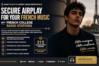 secure airplay for your french music on france college radio stations