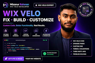 fix, debug and develop custom wix velo code