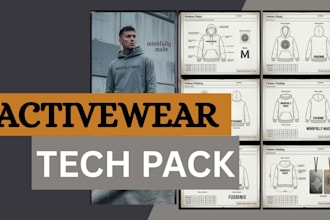 create activewear tech pack for your clothing brand