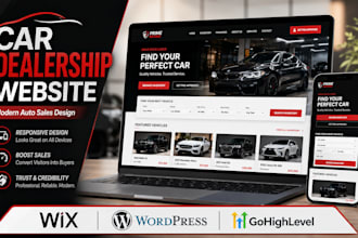 build car dealership website car wrap lead generation car wash wordpress website