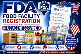 handle fda food facility registration and US agent service