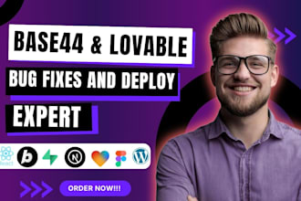 base 44 expert bug fixing deployment lovable ai app website supabase, fix vercel
