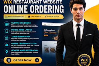 design a wix restaurant website with online ordering and reservations