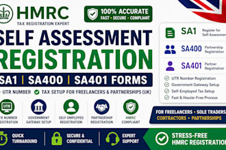 do UK hmrc self assessment registration sa1 sa400 sa401 forms utr number