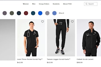 create modern scrub store website for your medical brand ecommerce store