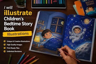 create magical bedtime story book illustrations