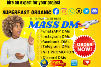 do telegram mass, discord, instagram,  facebook, whatsapp for social media dm