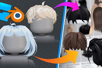 design custom game hair and hats for ugc