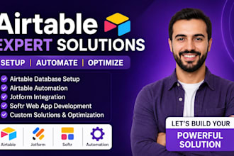 do airtable database setup, automation, jotform and softr