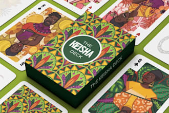 create custom card game art playing card illustration tarot tabletop game