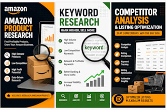 do amazon product research, keyword research and competitor analysis