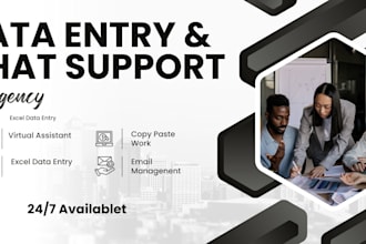 be your expert virtual assistant for data entry and chat support