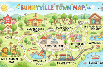 do adventure map illustration, children map, pirate map, treasure and hiking map