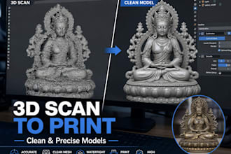 convert your 3d scan data into a print ready 3d model stl