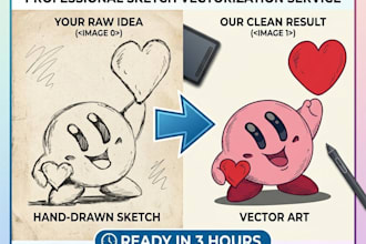 vectorize your hand drawn sketch or illustration