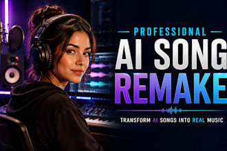remake suno ai song, recreate ai music with hq audio music production ai video