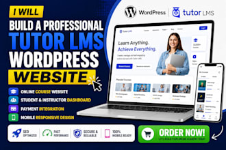 build tutor lms wordpress website for online course elearning and academy