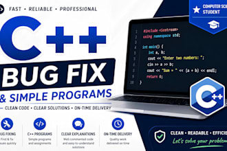 fix bugs and write simple c plus plus programs